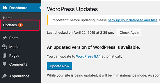Update a WordPress