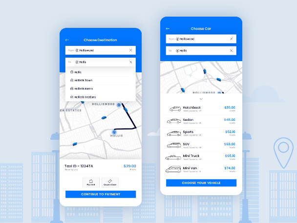 Taxi Booking App - Dribbble Shot