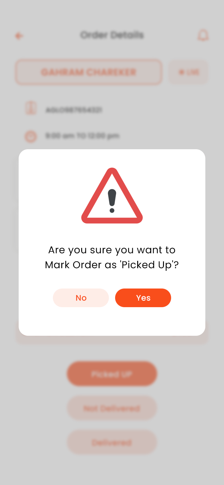 Grocery Delivery Boy App order status