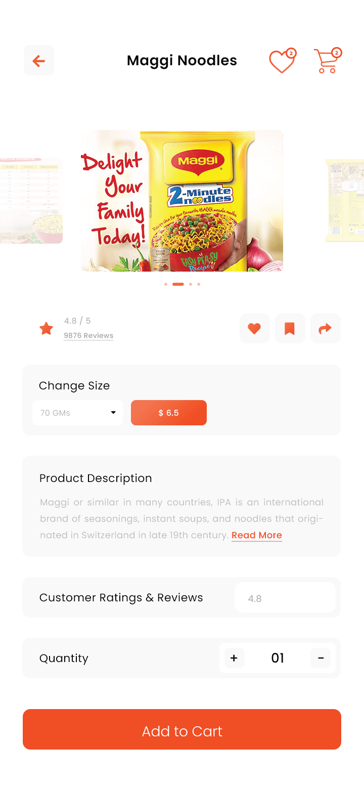 Grocery User App Product detail