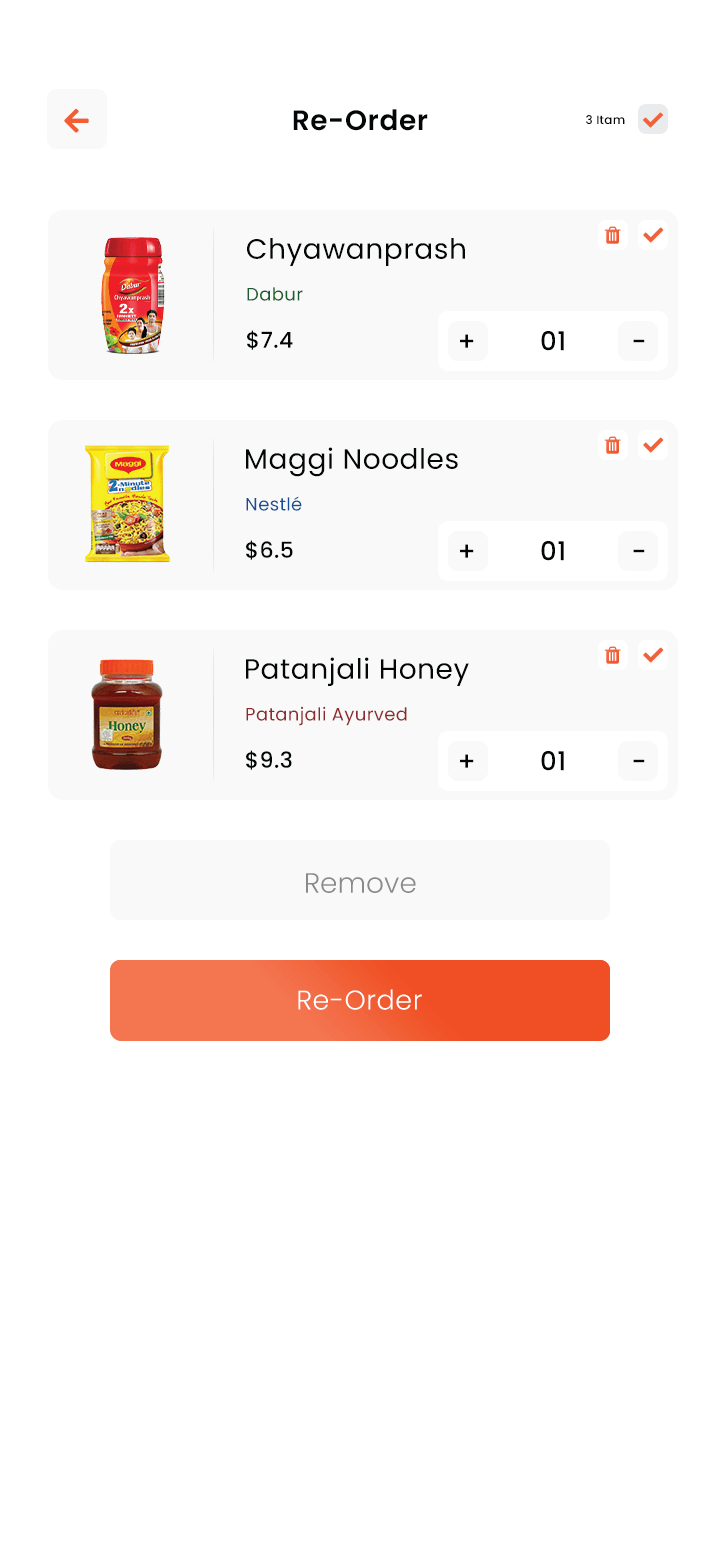 Grocery User App Re Order