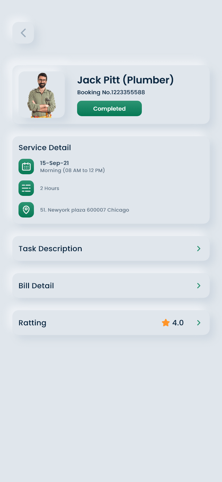 Home Service App Active Completed