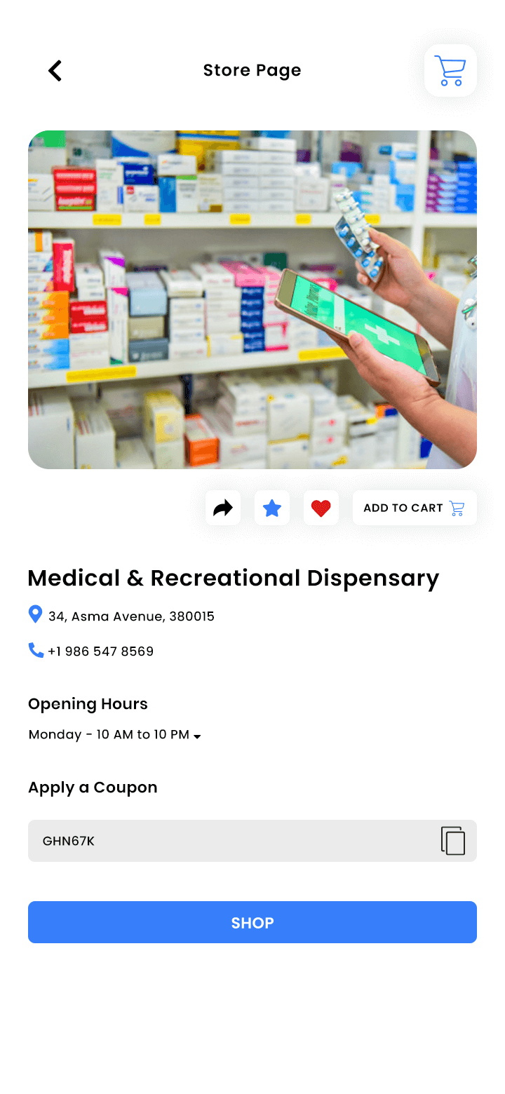 Medicine Delivery App Store page
