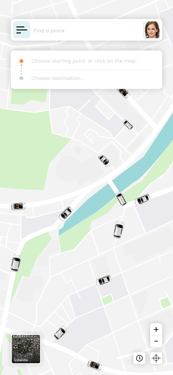 Taxi User App Home Screen