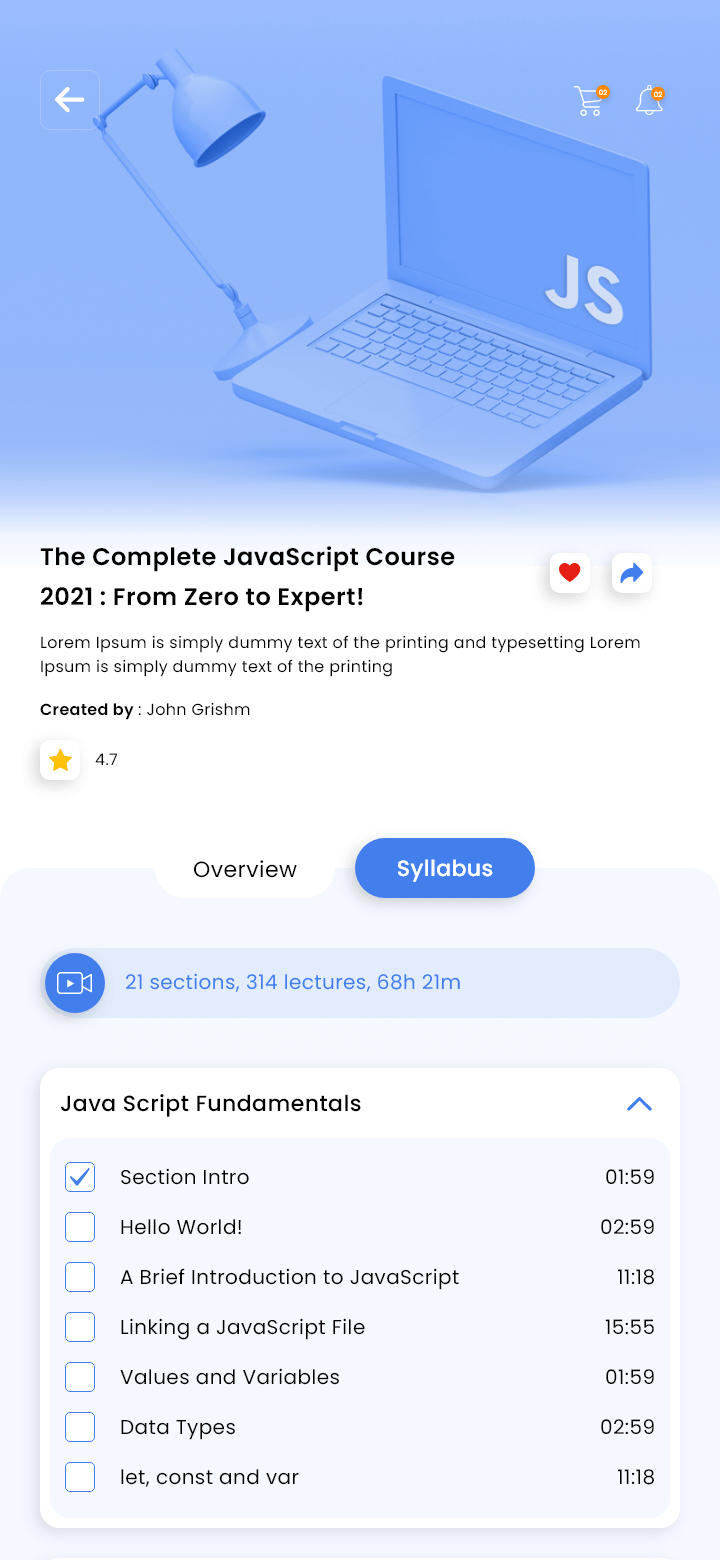 eLearning App Product Syllabus